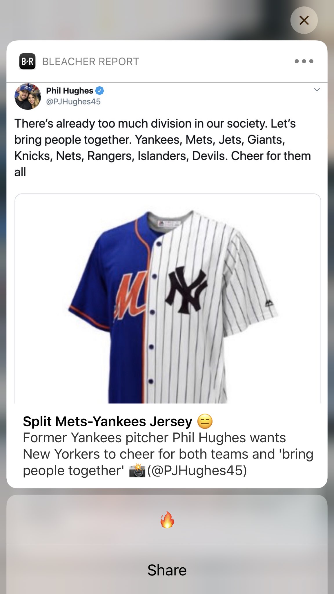 split yankees mets jersey