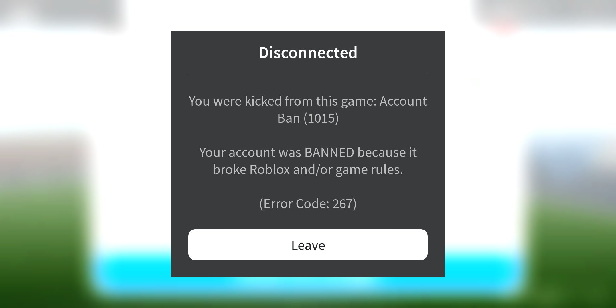 Error ban. РОБЛОКС ошибка 267. Ошибка БАНА РОБЛОКС. Дисконнект РОБЛОКС код 267. Roblox Error code 267.