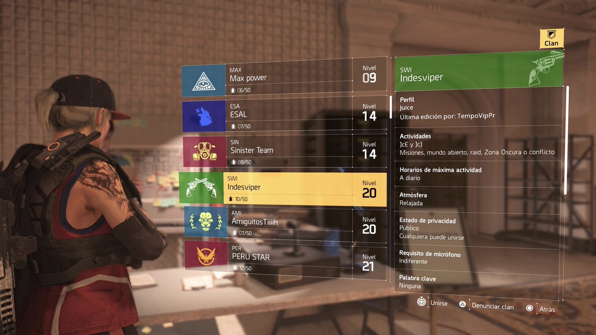 Santi_Varea's tweet photo. Pecho 15% de daño de arma en clan nivel 20. Poner en la busqueda lo mismo de la foto y entrar en el de las dos pistolas esta abierto. PS4. @Lycantocles @Kraich3k @Bxy86 @TheDivisionU @MorrfoPs4 https://t.co/cW64jJokQL