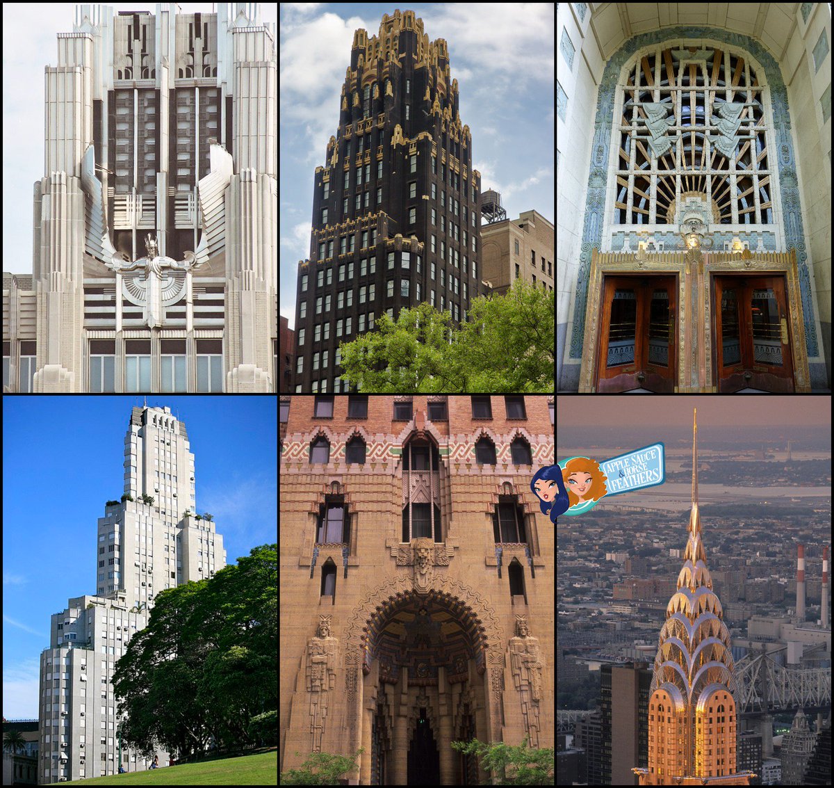 AHthePodcast's tweet photo. It's #SkyscraperAppreciationDay! Here are some amazing #artdeco skyscrapers around the world.
#MohawkNiagara #AmericanRadiatorBuilding #MarineBuilding #KavanaghBuilding #GuardianBuilding #ChryslerBuilding https://t.co/kAnKhqxTLS