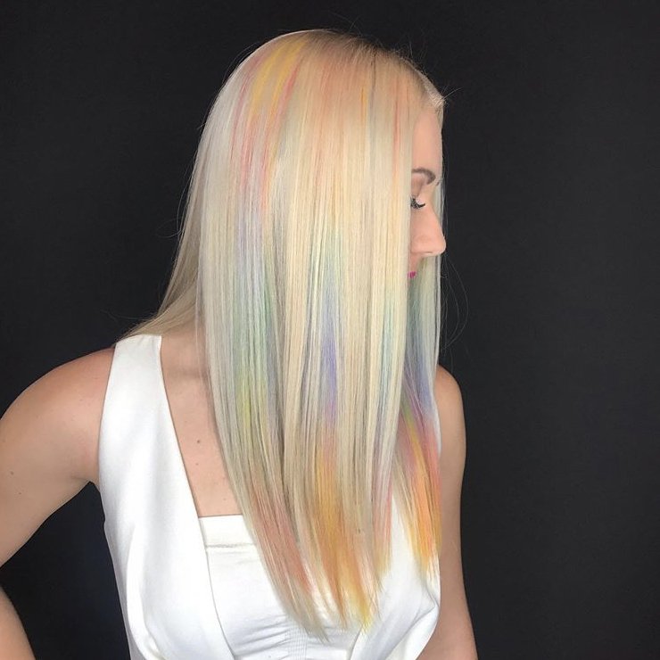 PaulMitchellUS's tweet photo. This color's got us over the 🌈 😍 #PaulMitchellColor | @nikkiramoshair https://t.co/7JVA4QJij4