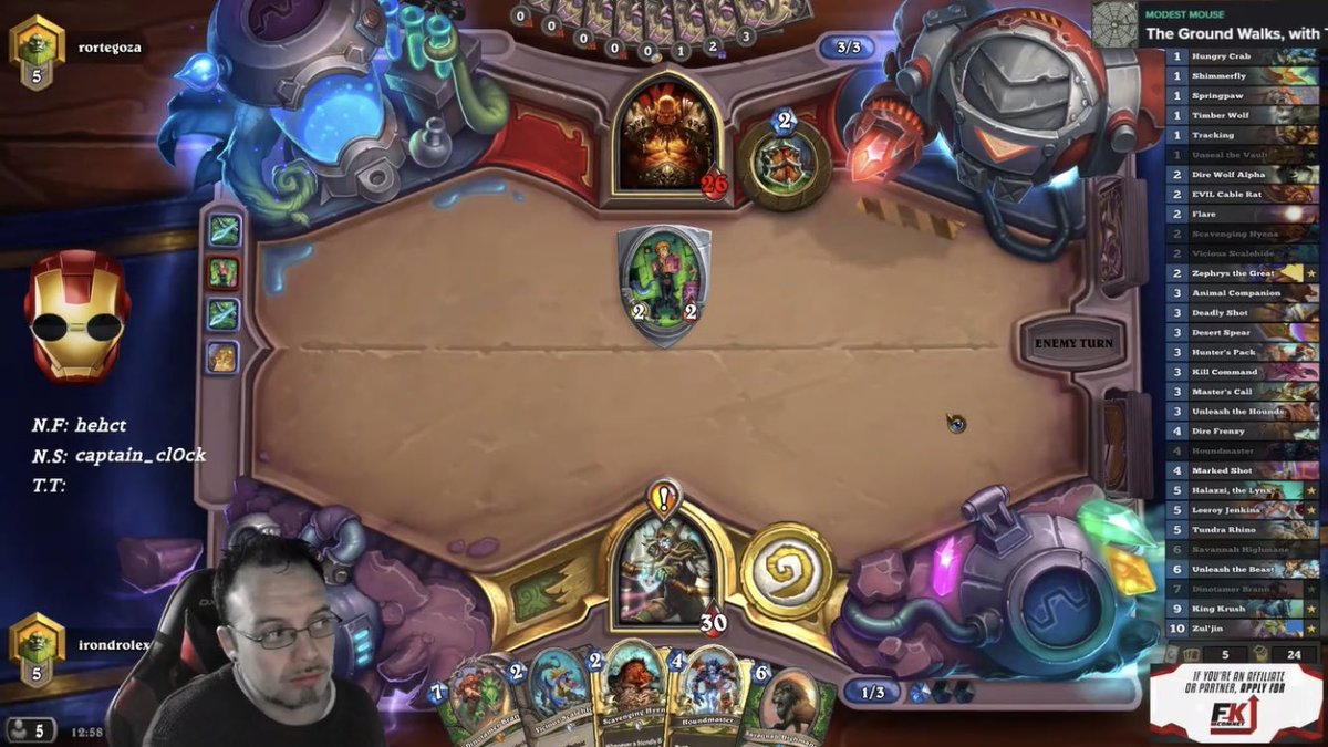 irondrolex's tweet photo. Con hunter deck a la accion in “LIVE" let’s rock 🎸🎸
⬇️Apoya el canal aqui ⬇️
https://t.co/cGn0dtNIpE —————————————
#hearthstone #hearthstonelatam #stream #twitch #twitchstream #blizzard #gamer #gamerlife #twitchtv #twitchstream #setup #legendarydecks #f2k #fade2karma https://t.co/9uZSEP4bNn