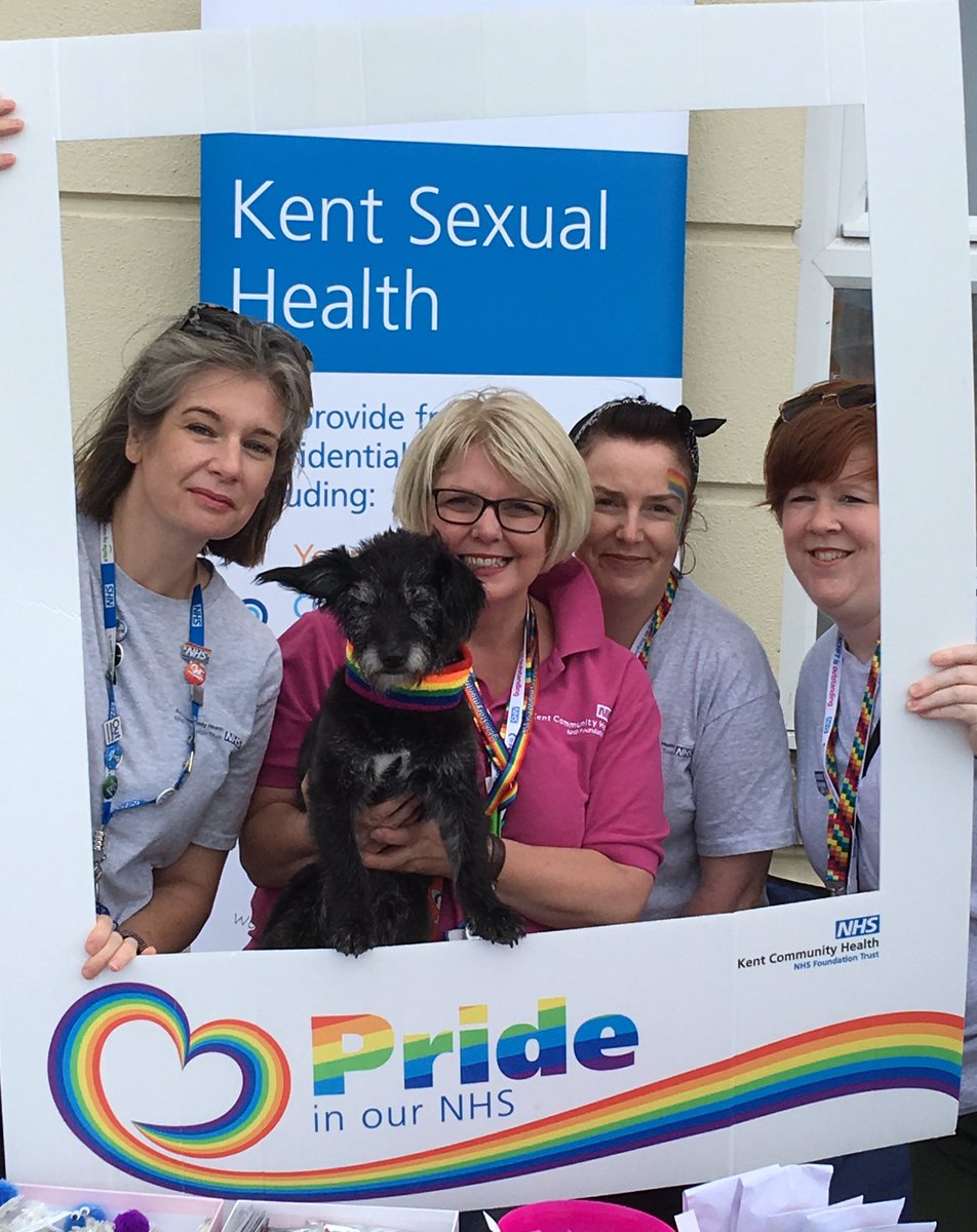 KentSchHealth's tweet photo. Proud of all our @NHSKentCHFT staff who are supporting @MargatePride today. And Buster too!!! 🌈🌈🤣@KentSchoolNurse @KentSexHealth @NHSKentCHFT https://t.co/AUTmrlxuMn