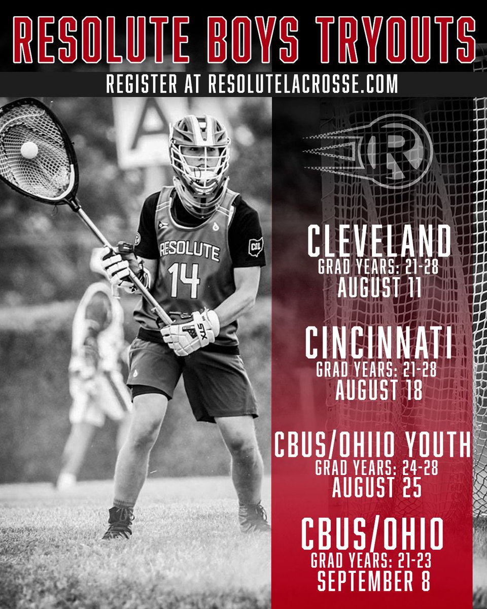 ResoluteLax's tweet photo. Last Call! Cleveland Boys Elite Team Tryouts are Tomorrow August 11th! - https://t.co/kTHIyaASYF @cindaylax @ohioboyslax @614lax https://t.co/TPj3yLW5Gk