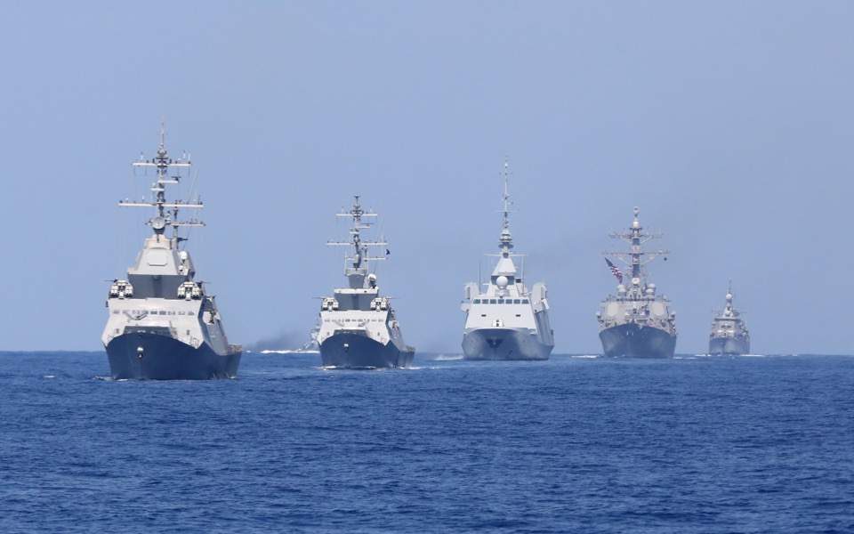 ekathimerini's tweet photo. Greek sailors join Mighty Waves drill off Israeli coast https://t.co/0RJxCvYySz https://t.co/Dzhcn4fnGM