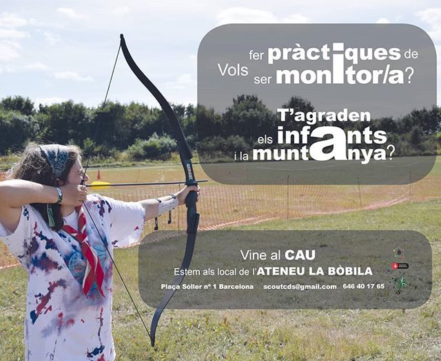 Vols formar part del projecte educatiu de l'agrupament? vols ser monitor/a o fer pràctiques de monitor de lliure?
Posat en contacte amb nosaltres ift.tt/2GXfAso