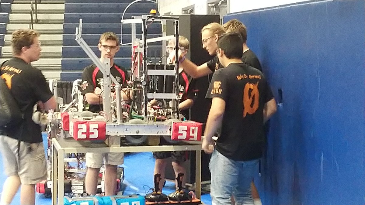 Preparing for the first match of the day.