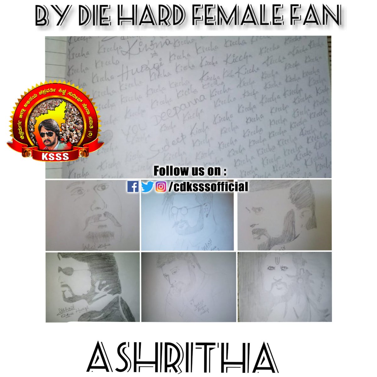 KicchaKSSFC's tweet photo. Namma @cdksss_official team addmin female Dai hard crazy fan @AshrithaKiccha Sketch
#kiccha #KicchaSudeep
@KicchaSudeep #deepanna
#loveukiccha #sudeepains
#deeps #baadshah #hebbuli
#ranna #Pailwaan
#Ashritha @AshrithaKiccha
@cdksss_official
#cdksssteam
#cdksss https://t.co/0KkRNJPA8X