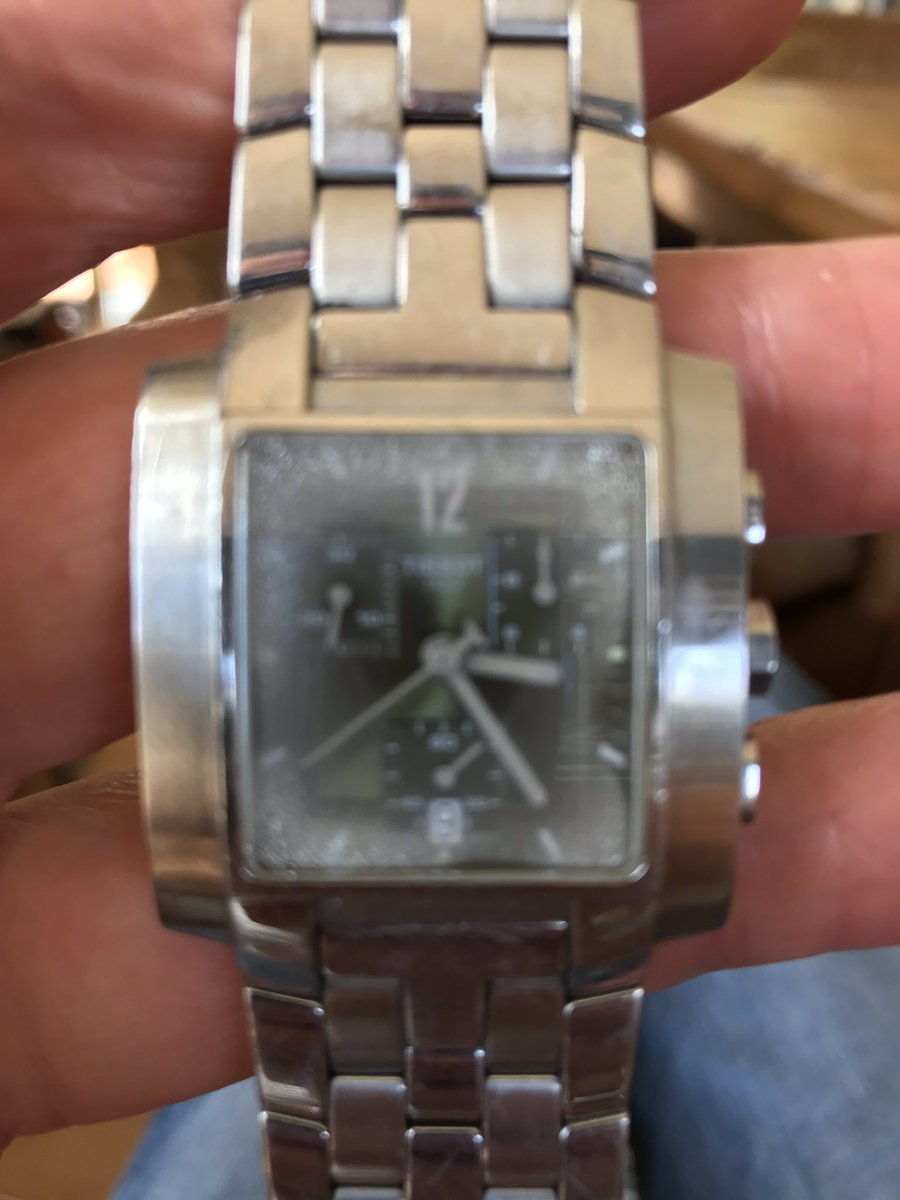 Martin_Lourens's tweet photo. Serious!? @TISSOT second time in 15 years. Two watches with moisture behind the glass. This is the last time. I love tissot but this is too much. https://t.co/Qz2BneTCH3