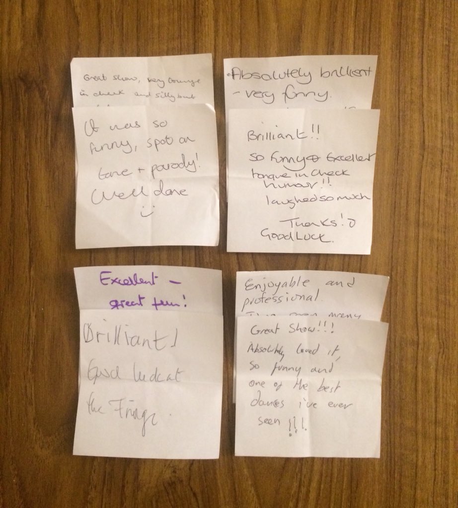 A great response from the home crowd last night at the Leeds preview of #SecretSeveral! Some lovely comments left in the box afterwards. Getting excited to hit Fringe now #edfringe19