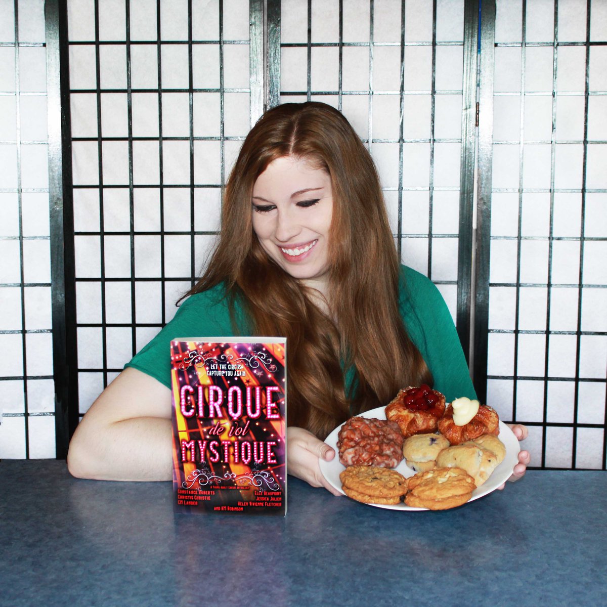 Did I buy alllllll the pastries *just* for this photo? Yes, yes I did. Now who wants to share them with me because I can handle the sugar in one of them, so someone clearly needs to help me eat the rest! haha

Also...circus book with seven authors. You in?