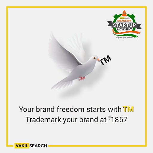 Letsvakilsearch's tweet photo. You can win your #Brand revolt in the Business Raj against your rivals. Secure your #business identity with #trademark registration.
Just at Rs 1857. 

https://t.co/9MHQRsJrTH
#vakilsearch #TMregistration #Intellectualproperty #Startupindia #startuplife https://t.co/YzfdcbYcbD