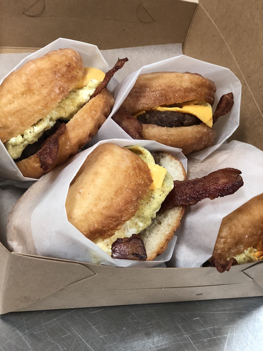 Happy Saturday! We’ve got exactly what you need to start your day off right! Donut breakfast sandwiches thru Sunday. We’re here until 1 today!