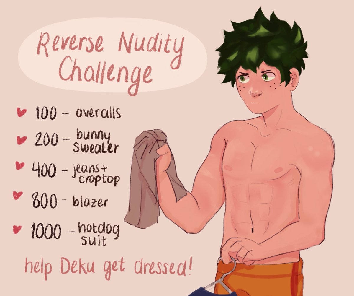Deku can’t seem to decide what to wear. 