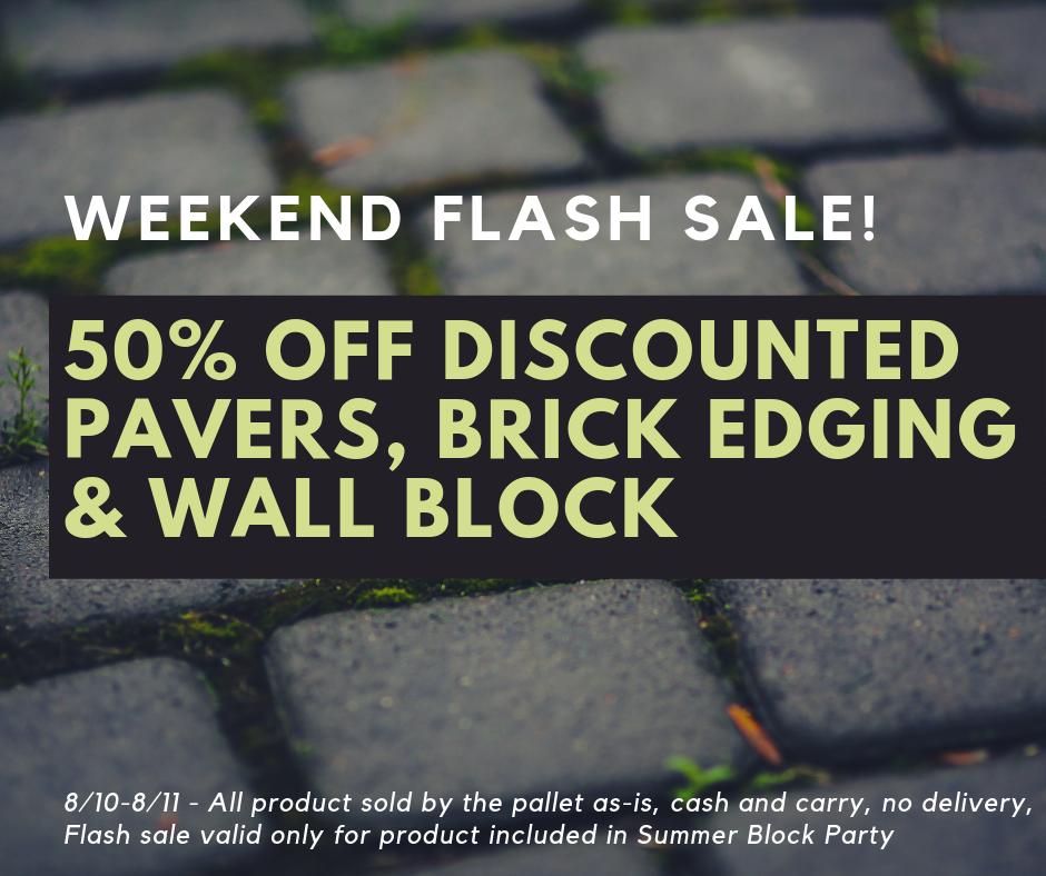 LGCenters's tweet image. One of our best sales of the year! This weekend only, take another 50% off our huge discounted selection of pavers, edging and block! 

#patioproject #createyouroasis