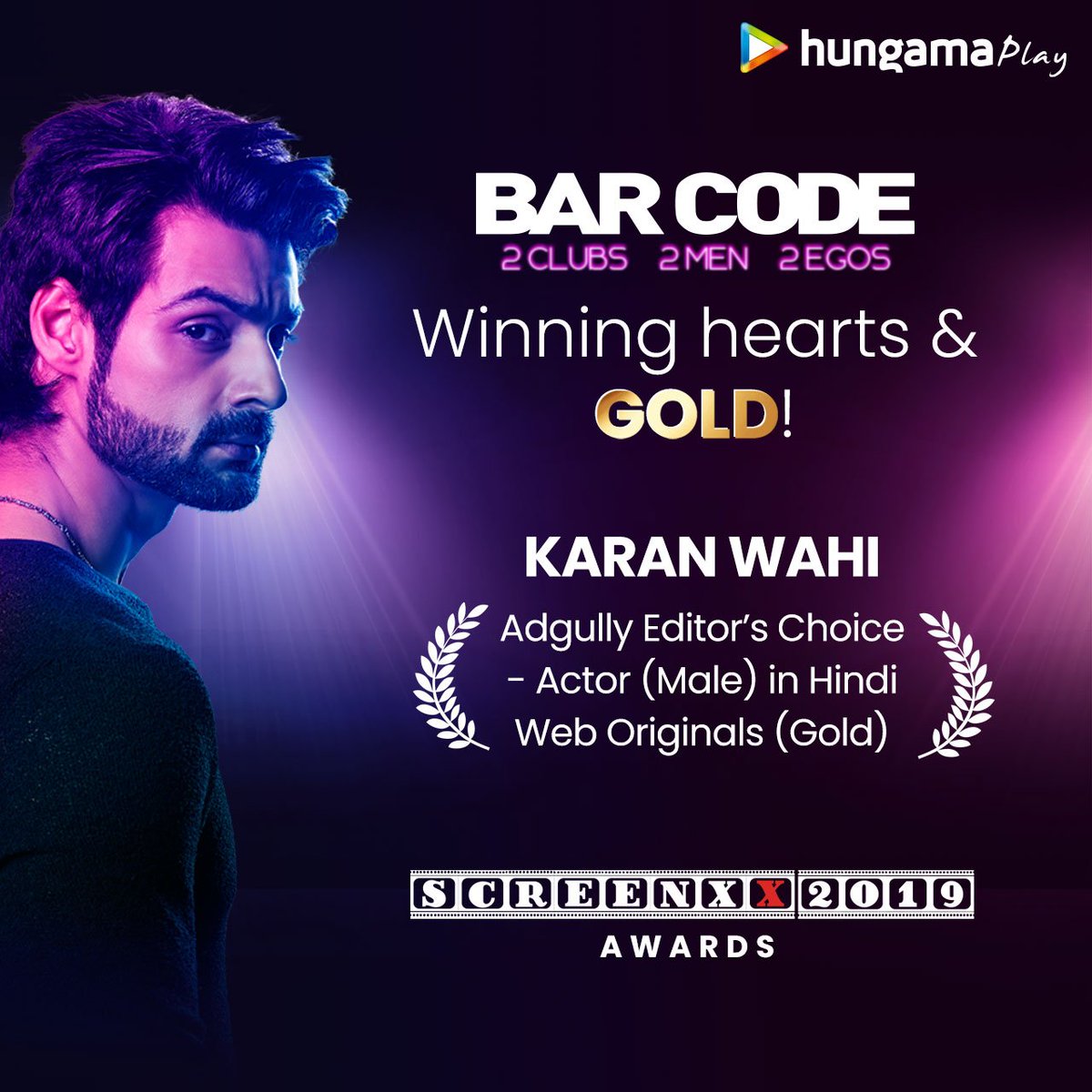 Bollyhungama's tweet photo. Congratulations Vicky and Lovina ๐ Cheers to @AmrutaOfficial @karan009wahi @Hungama_Play #DamagedOnHungamaPlay #BarCodeOnHungamaPlay #Damged #BarCode #HungamaOriginals https://t.co/3VhBUqr1yh