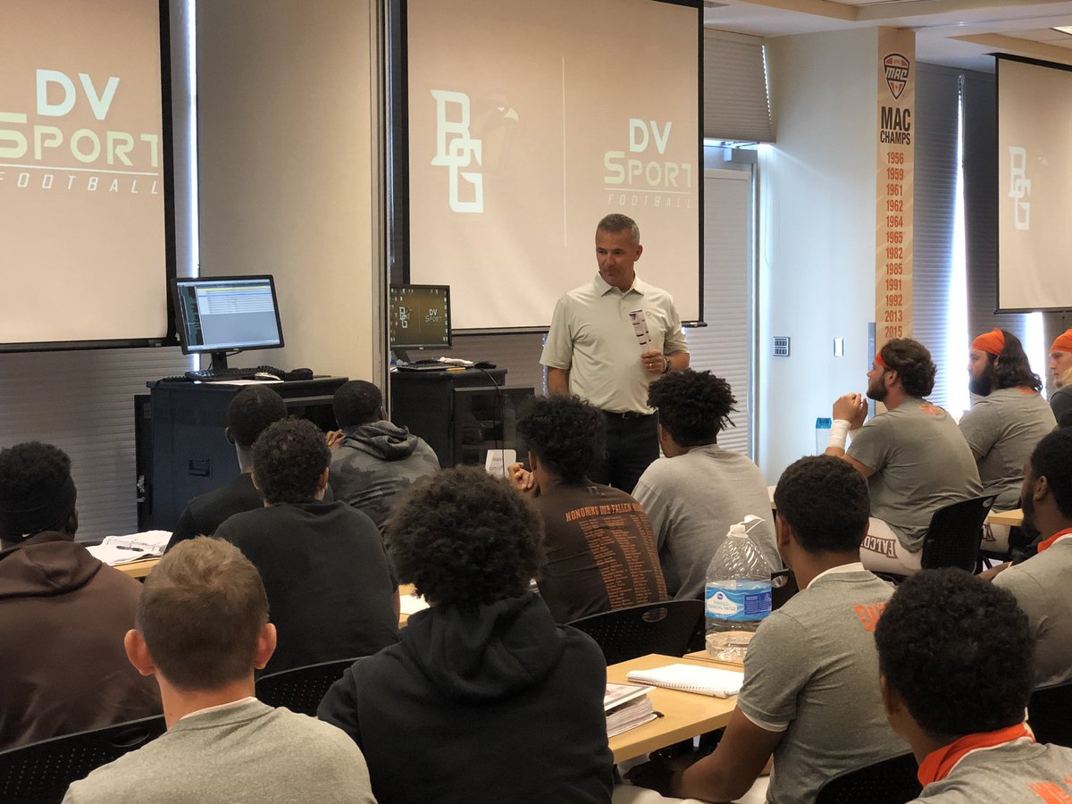 BG_Football's tweet photo. Thrilled to have Coach Urban Meyer back at Bowling Green to speak to the team this morning. We are proud to be the launching spot for his head coaching career. 

#RelentlessEffort // #AyZiggy https://t.co/omOZO5Gt5Y
