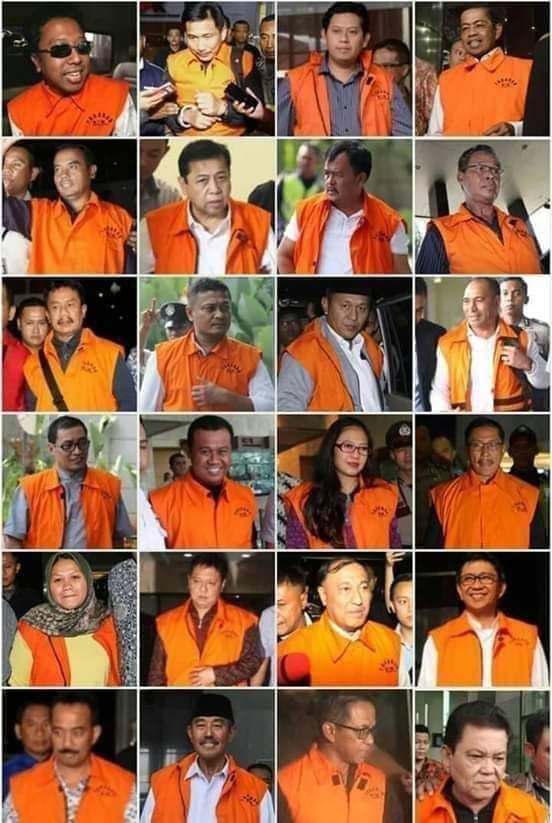 Kanseulir's tweet photo. Ada gak ya... salah satu dari tersangka dan terpidana koruptor ini dari anggota HTI atau FPI...??? https://t.co/4yJ2PNE0sd