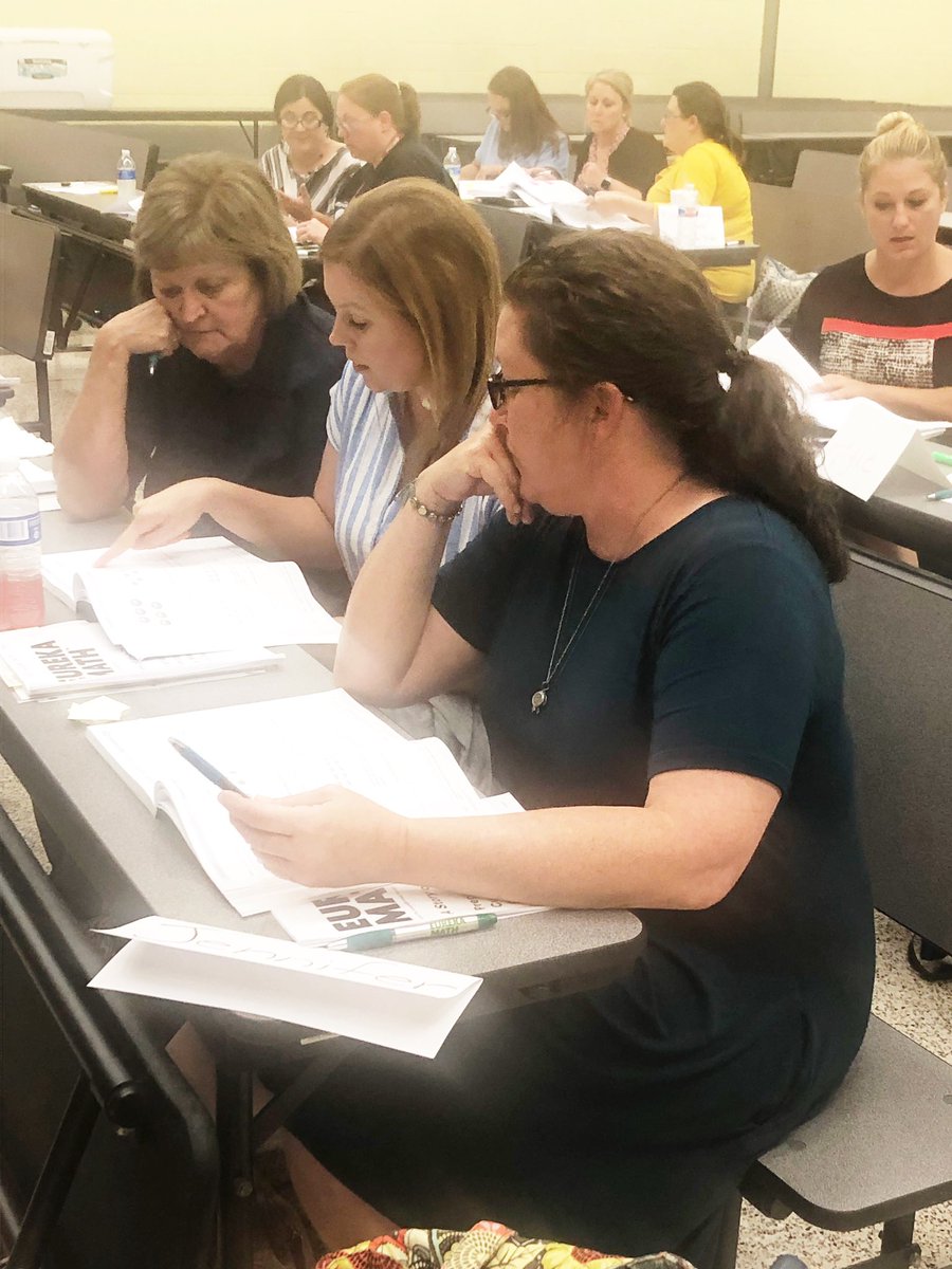 tpsdmath's tweet photo. Some of our math teachers in grades 3-5 spent the day studying the math in their Eureka Math lessons. The great minds facilitators were certainly great today!  #readytoannotate ✏️📗 https://t.co/D7lpdOlfG6