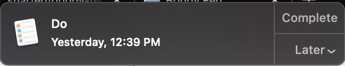 A reminder that just says the word 'do'.