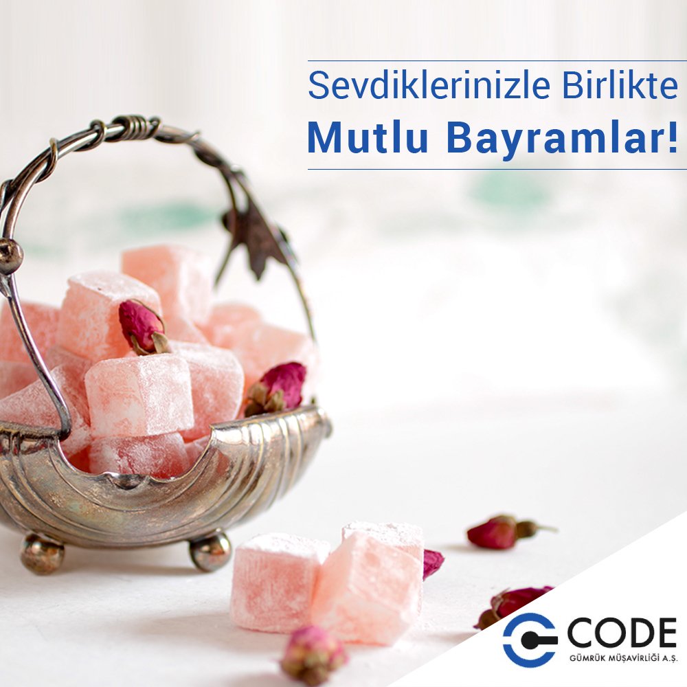 Sevdiklerinizle mutlu ve huzurlu bir bayram geçirmenizi dileriz
.
#CODEGümrük #GümrükMüşavirliği #ithalat #kurbanbayramı #bayram