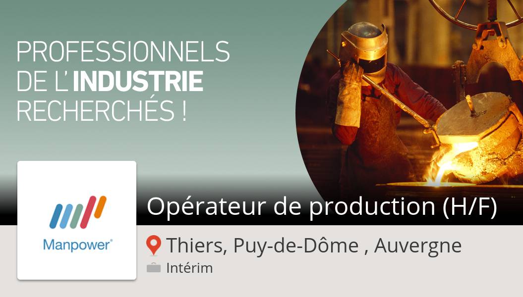 Fafournoux_C's tweet photo. Postulez dès maintenant pour #ManpowerFrance en tant que #Opérateur de #production (H/F)! (#ThiersPuydeDômeAuvergne) #job https://t.co/6KyEKowbhn https://t.co/1UTkbXd4lL