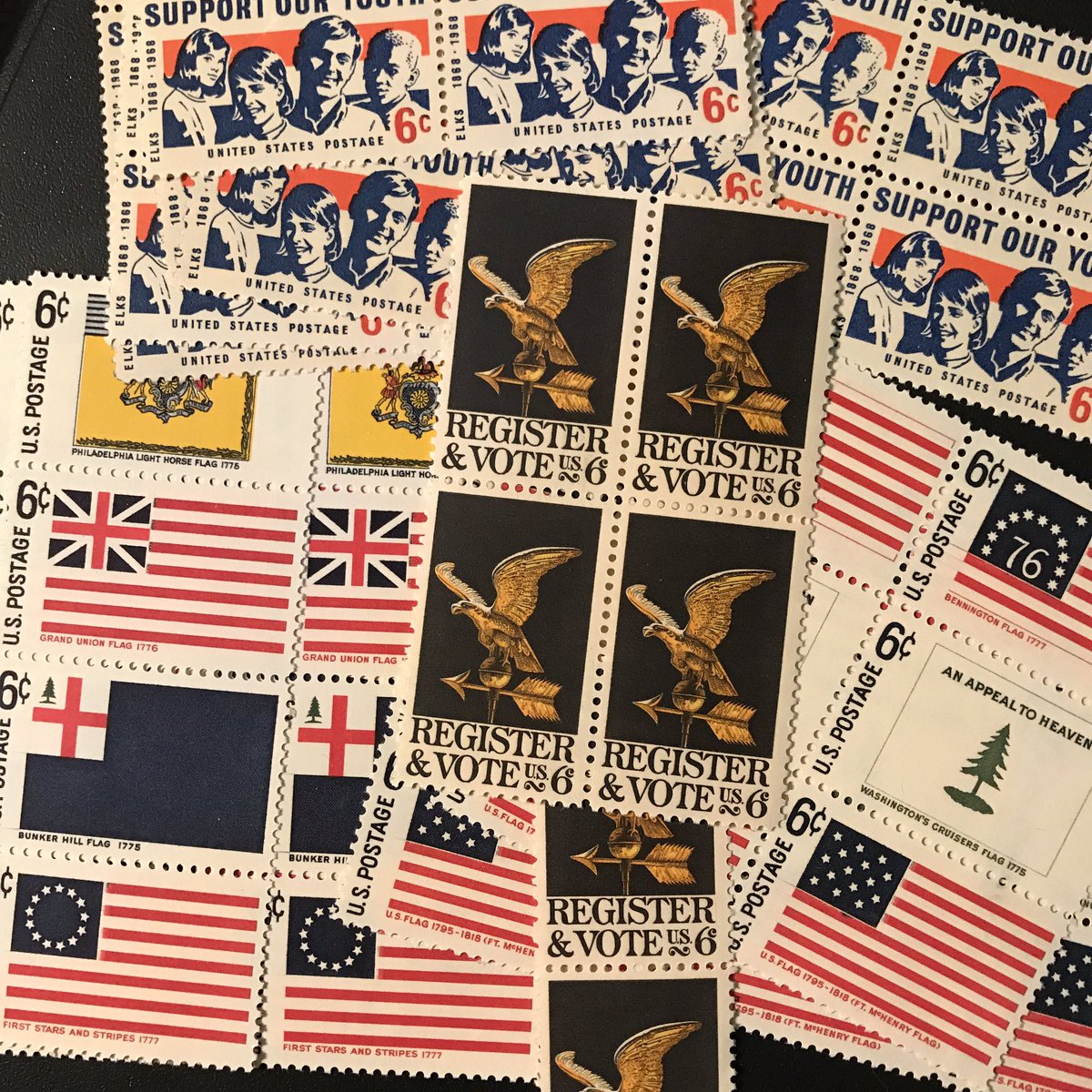 @drb4au @emyryly My latest order of vintage stamps came yesterday. It’s always fun to see what they feature! #PostcardsToVoters #VintageStamps
