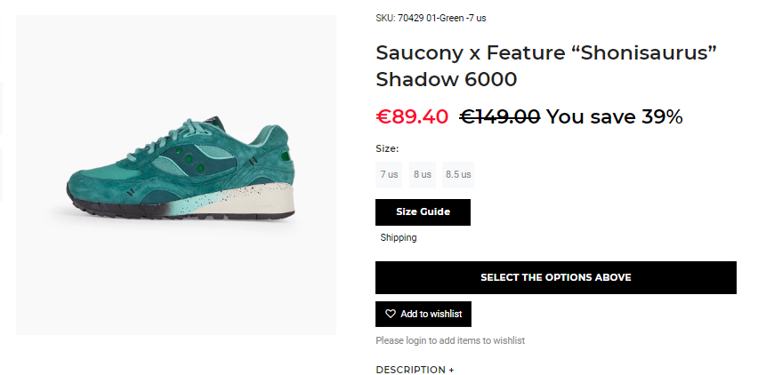 saucony shadow 39