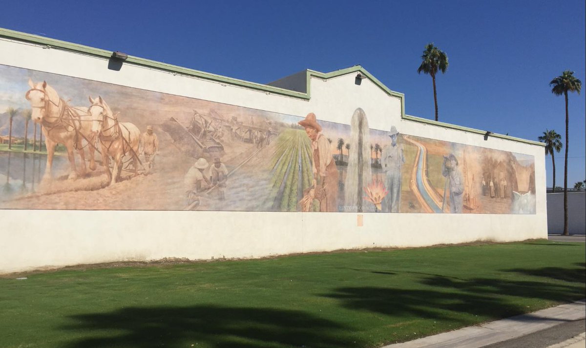 DiscoverIndio's tweet photo. Have you seen the History of Water mural behind the Indio Performing Arts Center? Check it out at 45175 Fargo St in downtown Indio. For IPAC info, go to https://t.co/difOnIAvyi https://t.co/N4RXxobPXl