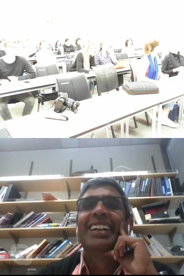 mcphoo's tweet photo. Big Thank You to @SatchinPanda for taking us through the latest research on the Circadian Rythym for the #inbodiedinteraction summer school (https://t.co/VKsJIUbF9O) (we all now know skype presentation doesn't work when one is on business and the other on regular skype. !!) https://t.co/jsh84oyK6F