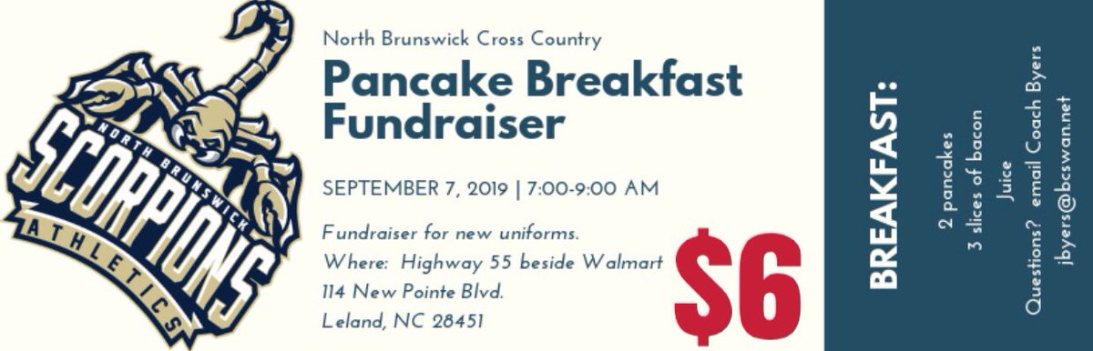 Come and support the XC team! We are raising money for new XC uniforms! #GoScorps ⁦@NbhsScorpions⁩ ⁦@NBHS_boosters⁩ ⁦@ScorpTown⁩ ⁦@brunscoschools⁩