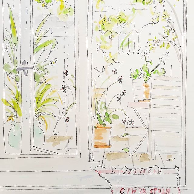 DotHoxton's tweet photo. Summer 🌧 #gardenpainting #paintingoftheday #painthackney #summerrain #londonweather #londonlife #watercolouroftheday #watercolourpainter https://t.co/q7lsWdVwIc https://t.co/Bd0G8R68eH