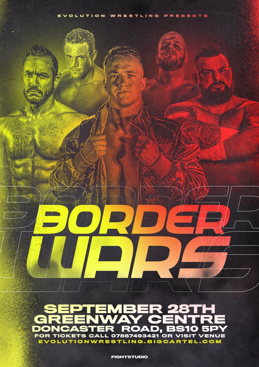 evolutionwres's tweet photo. SHOW ANNOUNCEMENT 
SEPTEMBER 28th EVOLUTION WRESTLING presents “BORDER WARS”
This will be an #ENGvsWAL show!
More news to follow! https://t.co/JDddG3T42Z