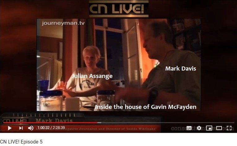 Mark Davis: "Seriously? Oh, so they can claim they were reprinting somebody else's news?"Assange: [Looking surprised} "That's right! So they can claim that 'We didn't ... We weren't involved ...' "Davis: [sarcasm]Assange: " 'We were just reporting on what someone else did.' "