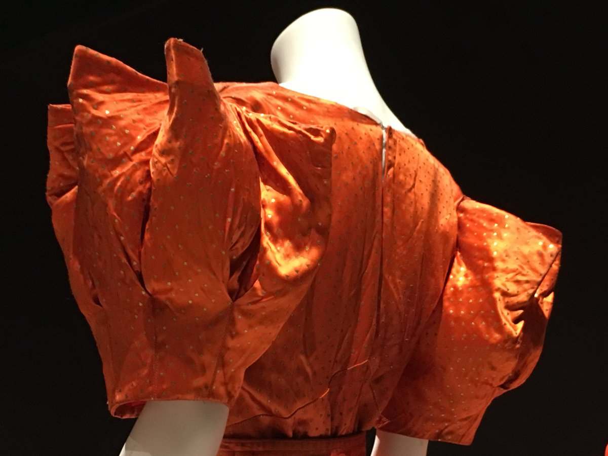IndianaMuseum's tweet photo. Ethel Stillings wore this satin dress to a dance at the Indiana Roof Ballroom on March 19, 1937. That night, she met the man who would become her husband just five weeks later. Explore other fashion stories in #ColorOfStyle at the #IndianaStateMuseum - open through Aug. 18! https://t.co/2thHw7nvum