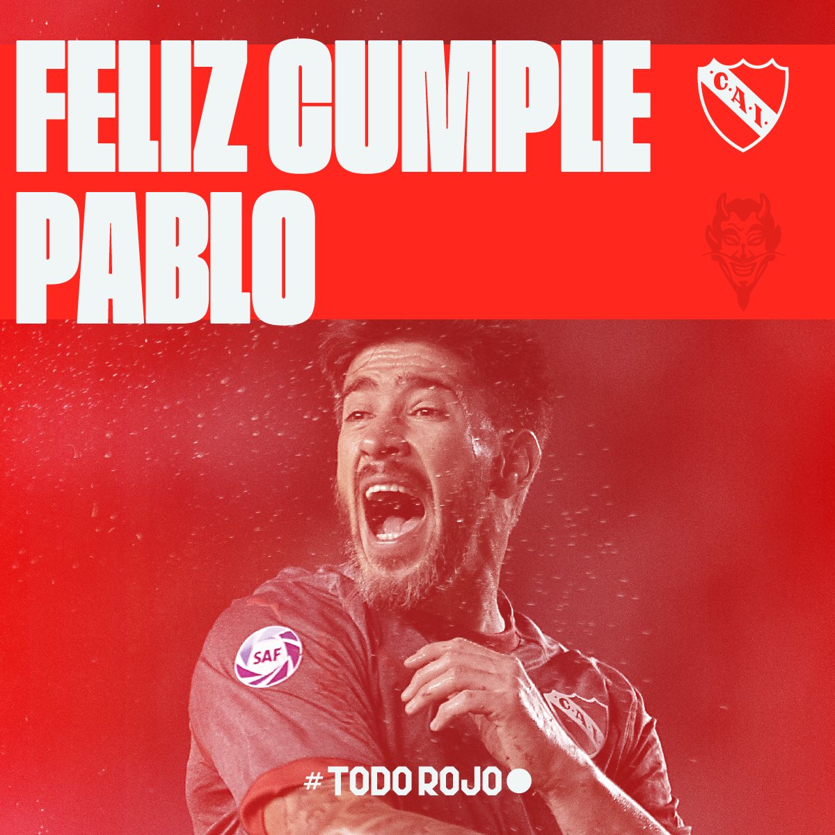 Talento para nuestro mediocampo. Llegó y se ganó un lugar a base de fútbol, temperamento y goles. Lo mejor, claro, está por venir 🔜

¡Feliz cumpleaños, Pablo!

#TodoRojo 🔴