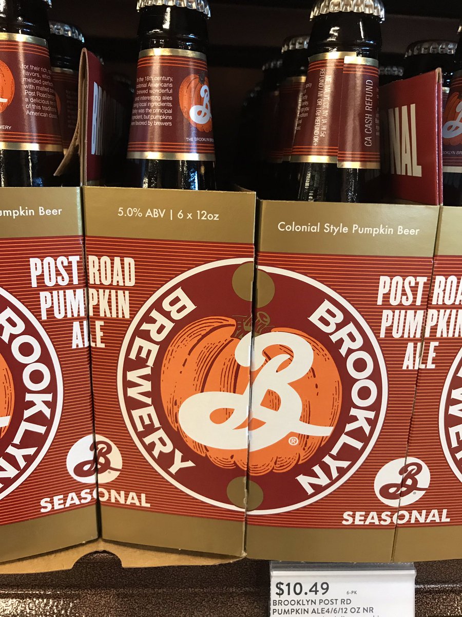 ABCBeerRick's tweet image. New #CraftBeer @ABCBeerCountry west #VeroBeach: @BrooklynBrewery #PostRoad #Pumpkin ale.