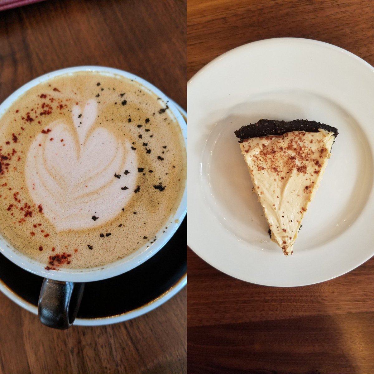 ZebSmathers's tweet photo. The hottest collaboration in the streets: @PapertownCoffee x @pageand3 Desserts #wow #pbpie #redandblackcoffee #cantoncomeback https://t.co/E5wM8rBYJw