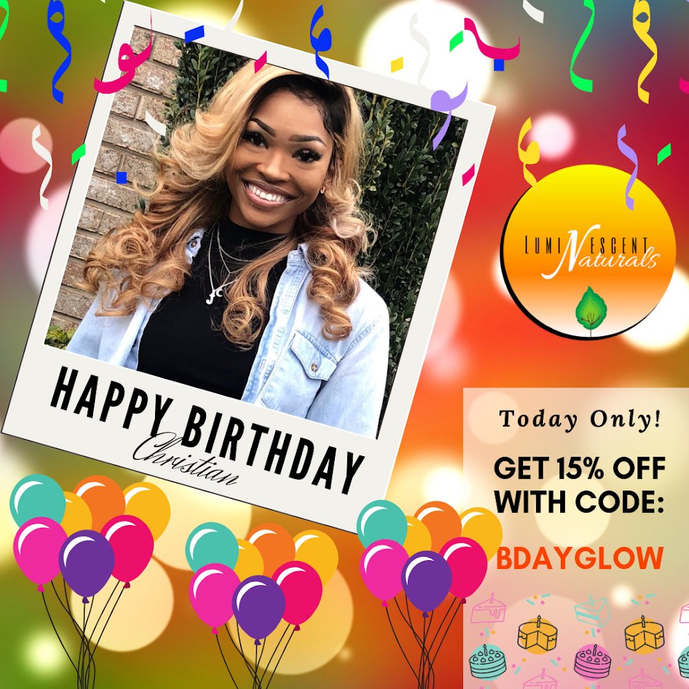 THEBESTGLOW's tweet photo. HAPPY BIRTHDAY TO OUR CO-FOUNDER AND CO-OWNER CHRISTIAN! Enjoy 15% off ALL purchases today with code BDAYGLOW! ✨🎉🎁🎊 🍌#naturalskincare #naturalexfoliant #sheabutter #blackownedbusiness #glowbyluminescentnaturals #glowyskin #organicskincare #veganskincare #handmadesoap https://t.co/5ITszDsxBh