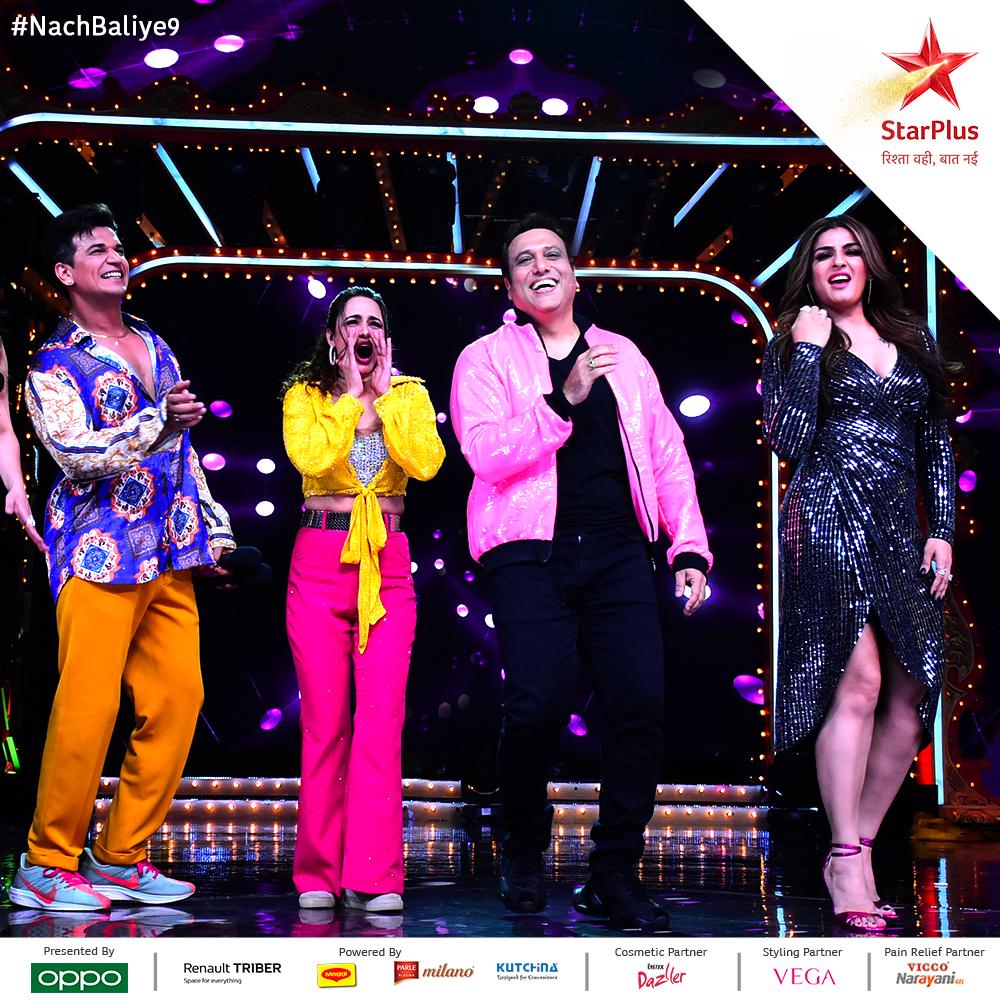 Jodi No. 5 - #PriVika convinced <a href="/TandonRaveena/">Raveena Tandon</a> and #Govinda to shake a leg. 
Ready to watch them groove?
#NachBaliye9

<a href="/princenarula88/">Prince Narula</a> <a href="/yuvikachoudhary/">Yuvika Chaudhary</a>