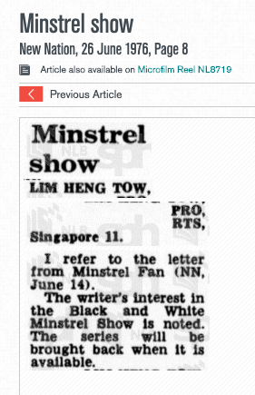 And still, in the late 70s, Singaporeans were hungry for more of this racist content. The Straits Times describes it as "good family entertainment".