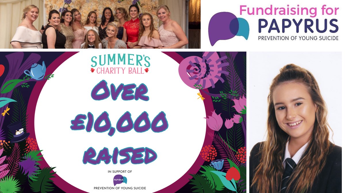 SummersBall2019's tweet photo. We are absolutely delighted that Summer’s Ball along with £1765 raised by @nickbrailsford on his JOGLE, we have raised over £10,000 for @PAPYRUS_tweets 

Thank you to everyone who donated, all in memory of our beautiful Summer, we are so very grateful. 💜💚 x #SuicidePrevention https://t.co/onXQo3akYx