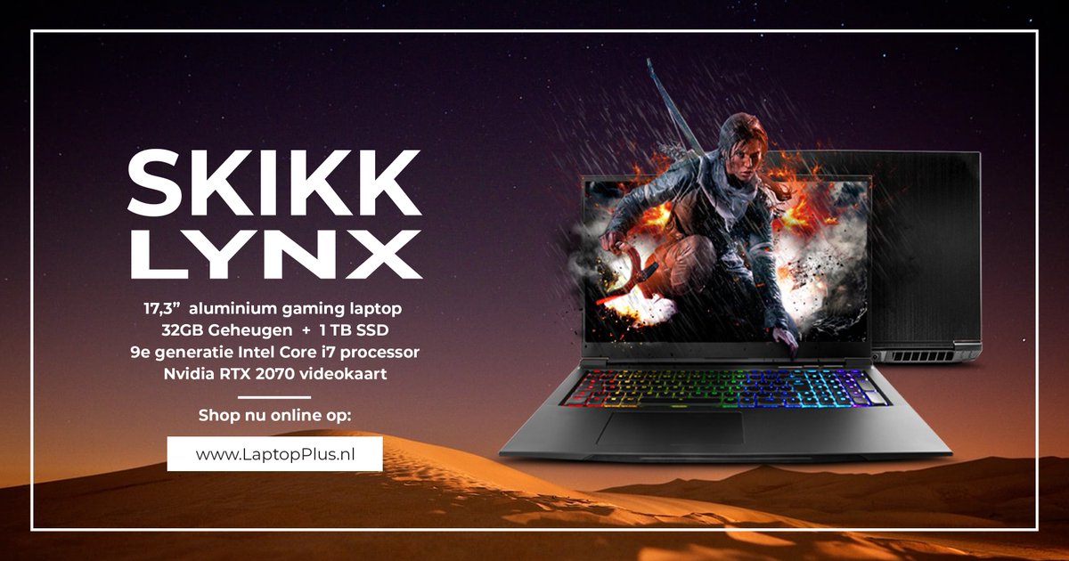 Momenteel #direct leverbaar!  #SKIKK LYNX is een krachte 17,3-inch gaming #laptop.  #NVIDIA RTX 2070 grafischekaart, een mechanisch RGB-toetsenbord en een 144 Hz IPS-scherm bieden de beste spelervaring.

laptopplus.nl/producten/skik…