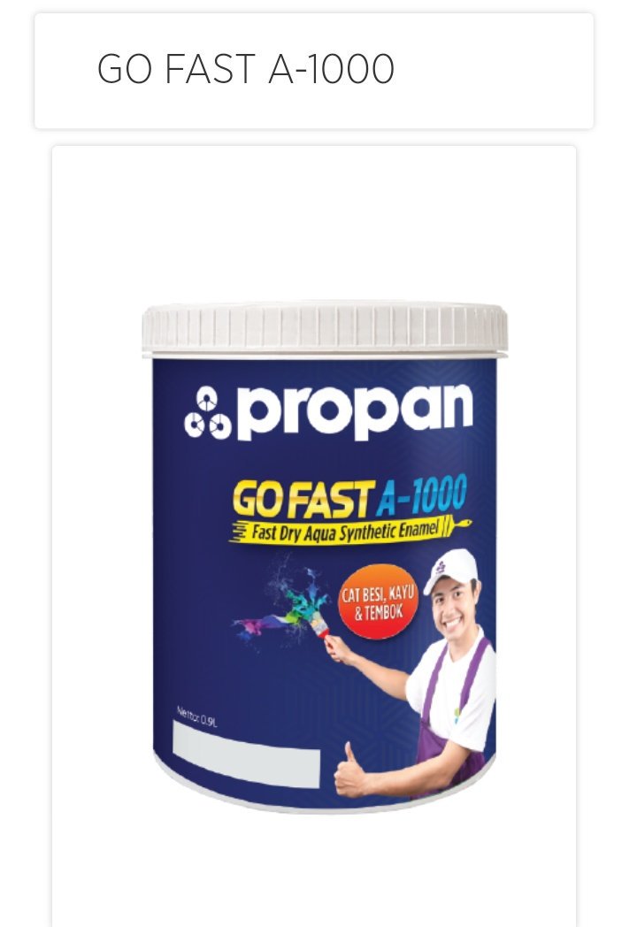prabw14's tweet image. Propan GO FAST A-1000. 
Punya banyak keunggulan &amp;amp;fungsi. Menjadikan cat rumah jd indah. #PROFUN 
yuuk ganti cat rumahmu @W4r_1 @Vifi96 pake @propanraya cari cat? Cari propan.