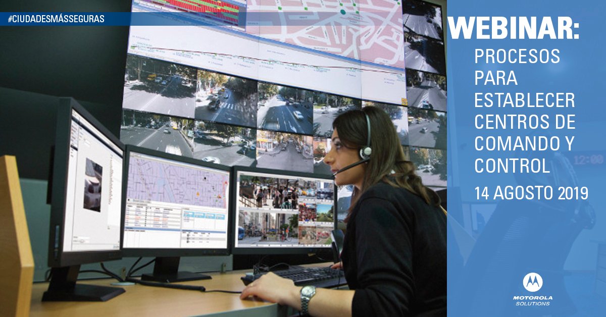MotorolaLatam's tweet photo. Una de las principales soluciones para tener #CiudadesMásSeguras son los centros de #comandoycontrol Este 14 de agosto te daremos las bases sobre este tema tan esencial en el desarrollo y seguridad de una ciudad. Inscríbete a través del link 👉🏻 https://t.co/Rad7rxZFfz https://t.co/ZEcBg41TJi