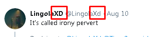 Crustyfolati's tweet photo. @LingolaXd @TigerSammich @StolfWaffles @AlertDoomsday So your profile it's a pervert irony?
The "XD" it's even in  your tag https://t.co/3xYJ6IpZIa