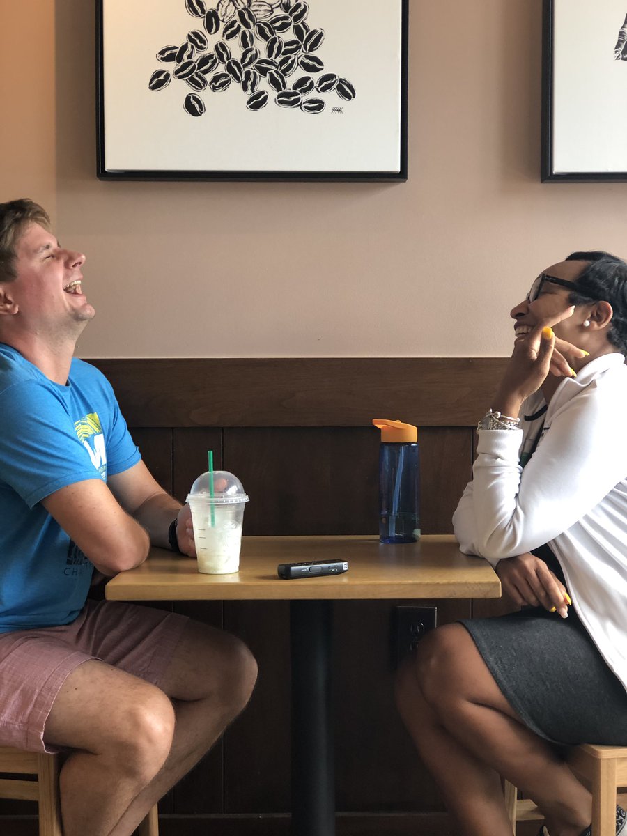 dr_otway's tweet photo. Nothing but laughter here😆 Sharing Starbucks & Stories w/@TBarton42. #Latinx #MyStory #leadwithlaughter https://t.co/vEKrocvL0m