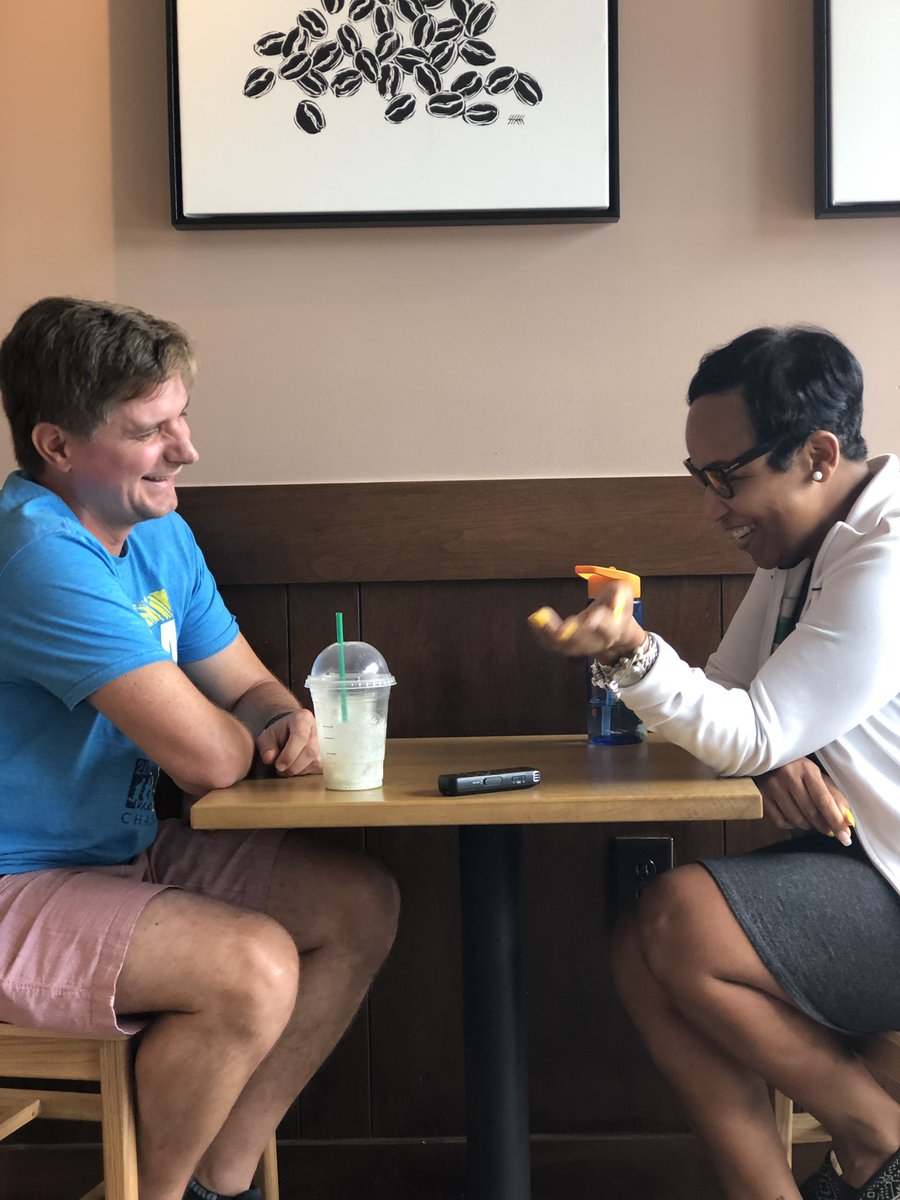dr_otway's tweet photo. Nothing but laughter here😆 Sharing Starbucks & Stories w/@TBarton42. #Latinx #MyStory #leadwithlaughter https://t.co/vEKrocvL0m