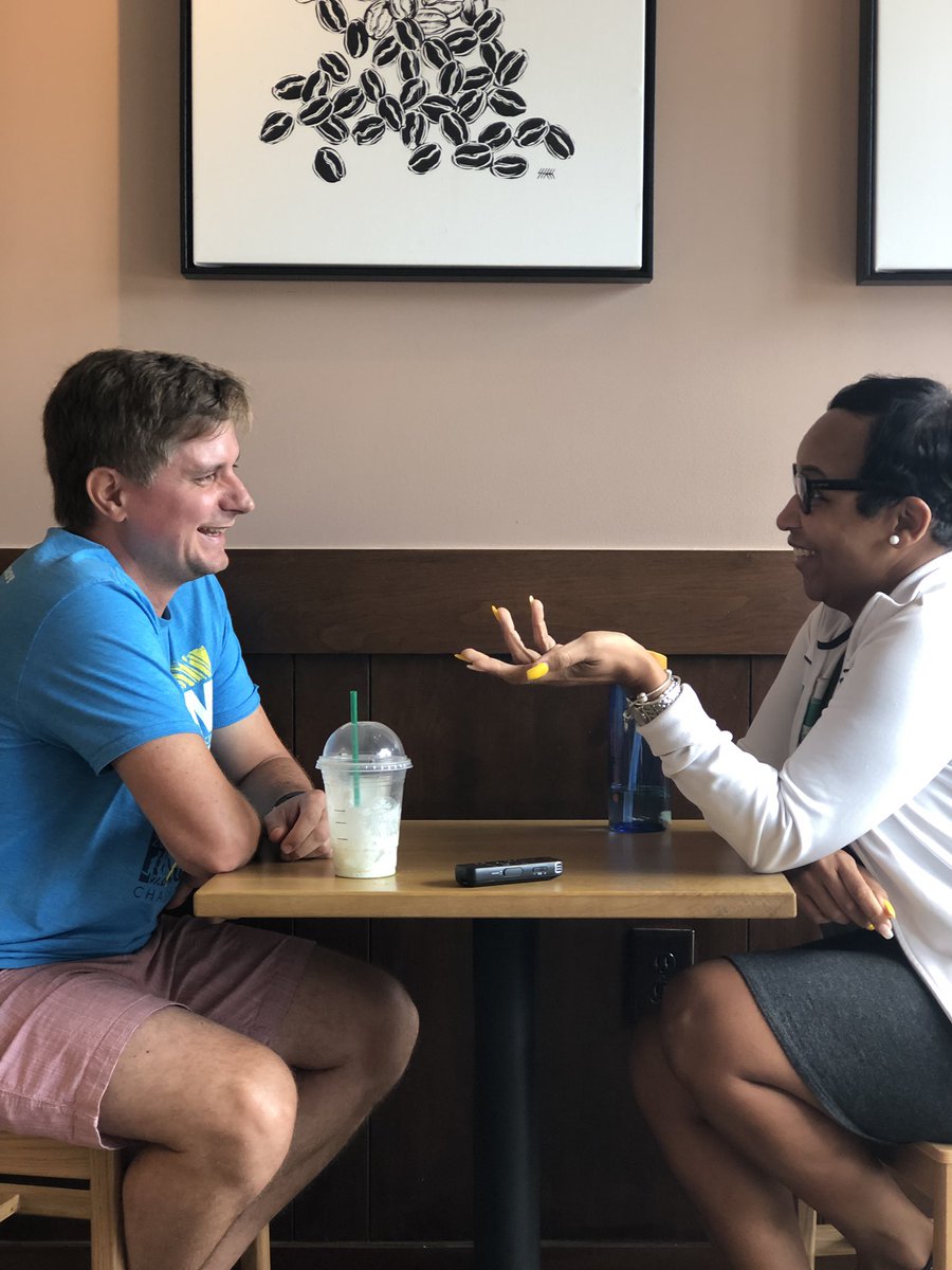dr_otway's tweet photo. Nothing but laughter here😆 Sharing Starbucks & Stories w/@TBarton42. #Latinx #MyStory #leadwithlaughter https://t.co/vEKrocvL0m