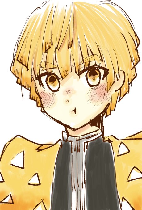掬弥〈むすび〉さんがTwitterに投稿した我妻善逸(鬼滅の刃)のイラスト。